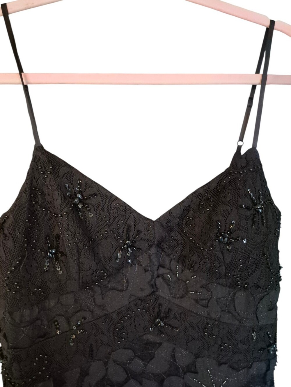 Cache Y2K Black Beaded Whimsigoth Slip dress - 8. G42 - Picture 3 of 9